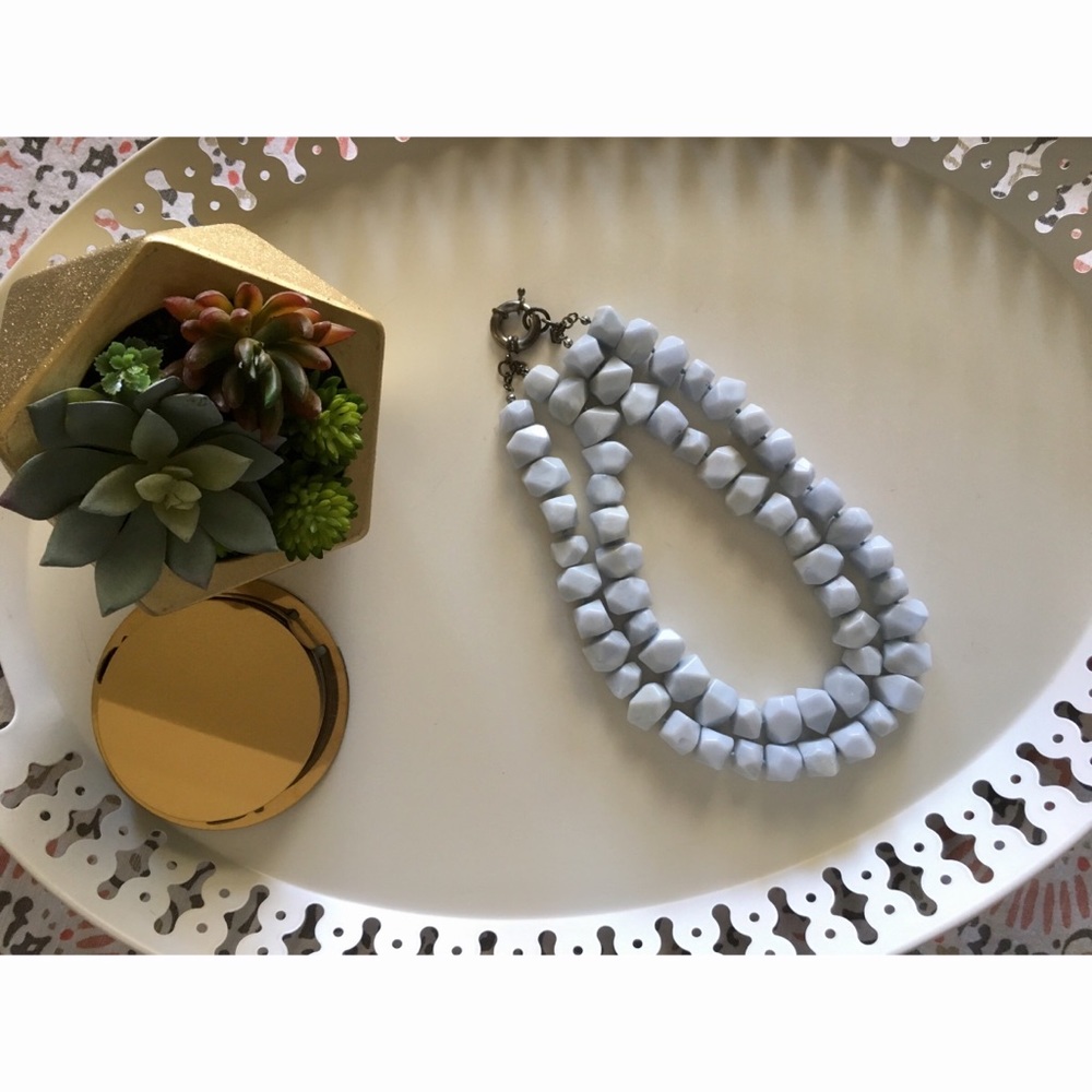 Light Blue Chunky Beaded Necklace